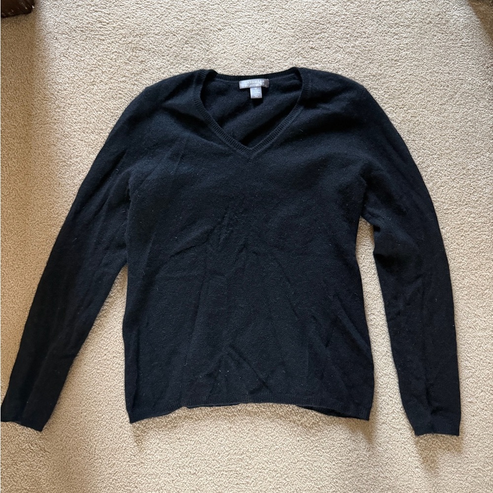 Charter Club Black V-Neck Women's Sweater